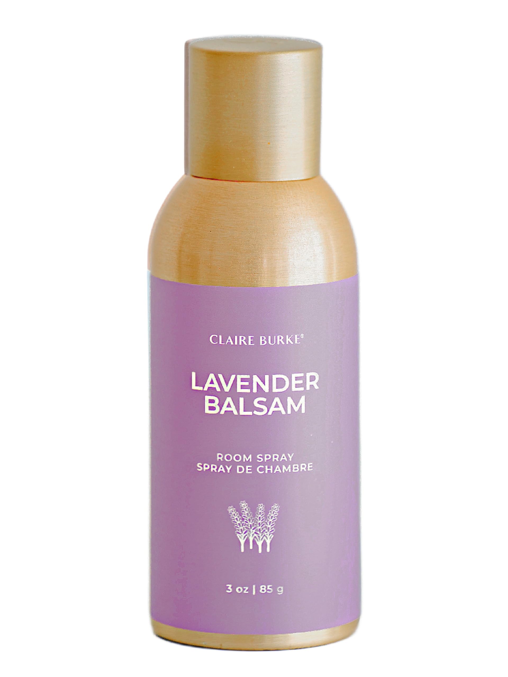 Claire Burke Lavender Balsam Room Spray - Natural Air Freshener for Home, Bathroom & Office - 3 oz - Relaxing Aromatherapy for Stress Relief & Better Sleep