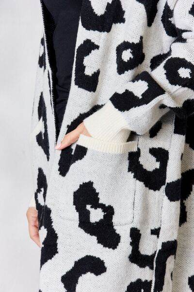 BiBi Leopard Print Open Front Cardigan for Women - Stylish & Comfortable Knit Sweater for Fall & Winter | Perfect for Office, Casual Outfits & Layering