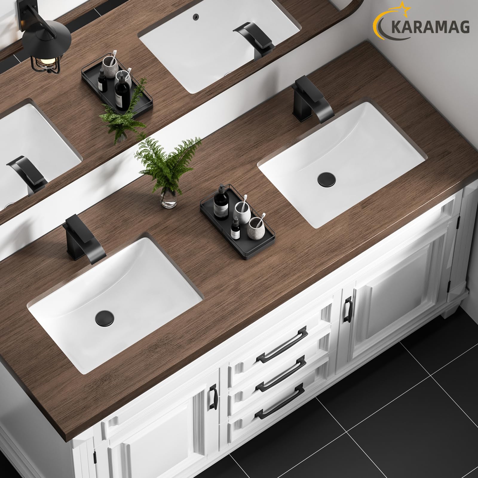 Premium Vitreous Ceramic Undermount Bathroom Sink - Durable Rectangle Vanity Sink for Restroom & Lavatory, Pure White (18.3