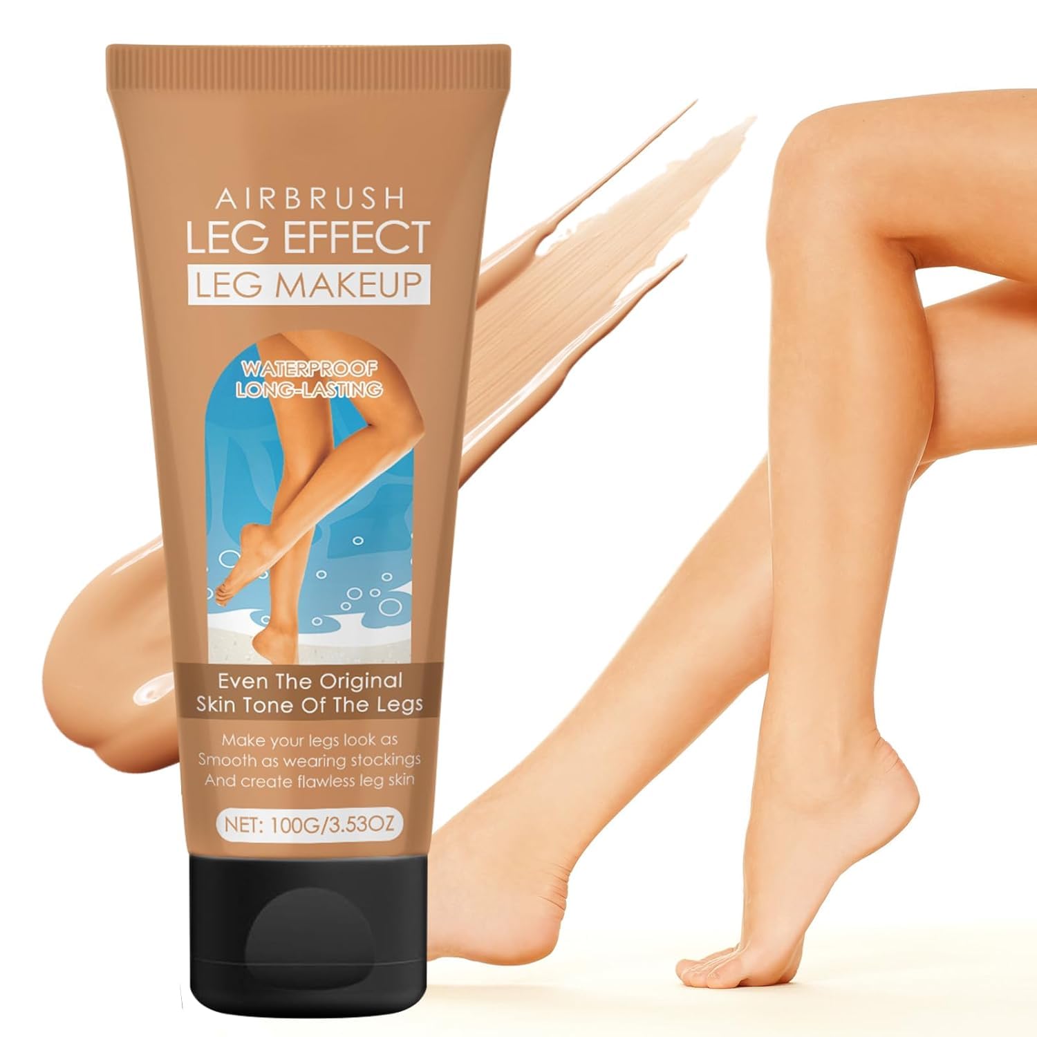 Waterproof Leg Makeup for Varicose Veins & Scar Cover - No Transfer, Tattoo Concealer - Medium Glow - Perfect for Weddings, Beach & Everyday Wear