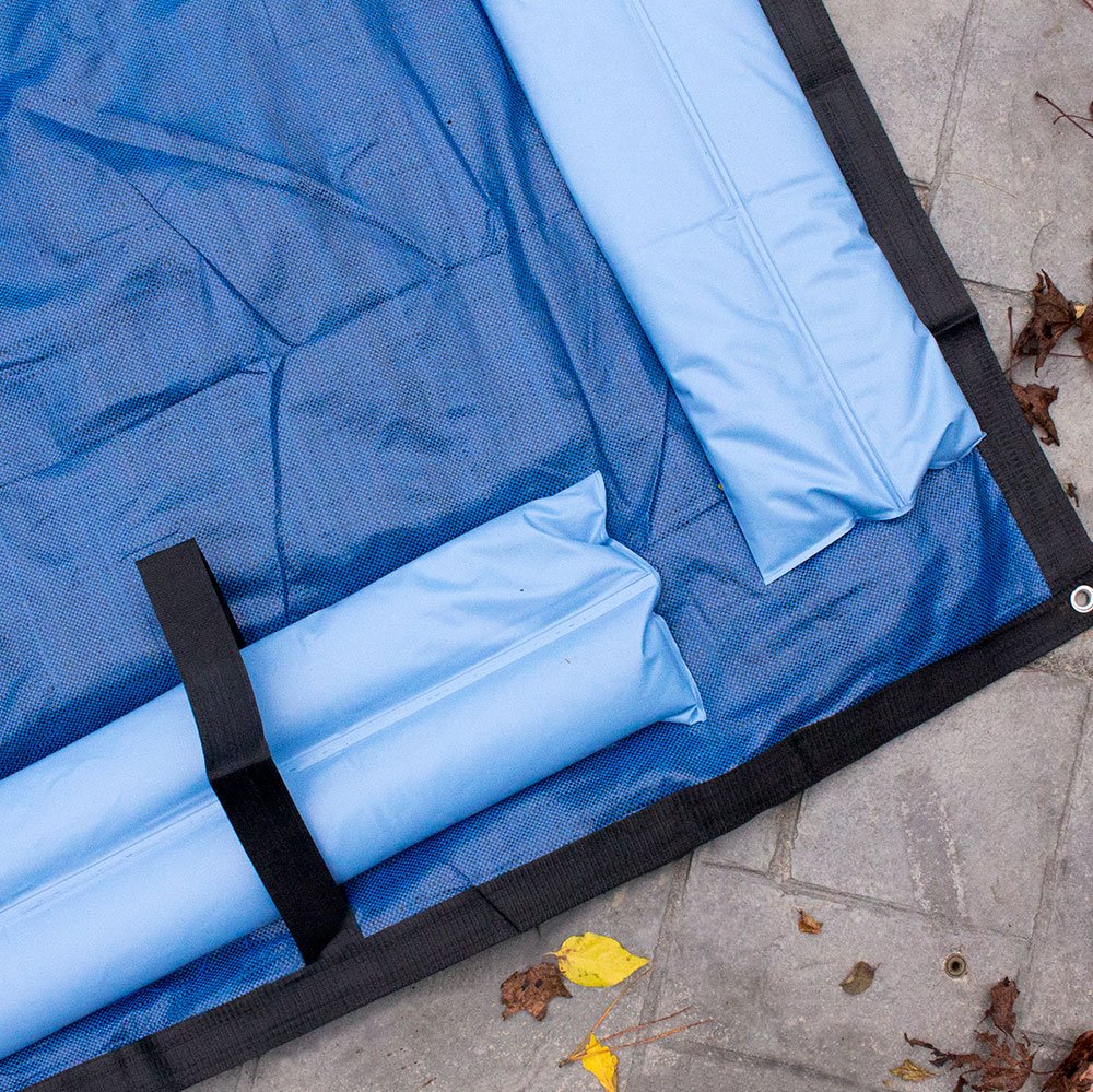 Pool Mate 422550R-PM Extreme-Mesh Winter In-Ground Pool Cover 25 x 50 ft, XL Blue - Heavy Duty Protection for Inground Swimming Pools During Winter Season | Perfect for Snow, Ice & Debris Protection
