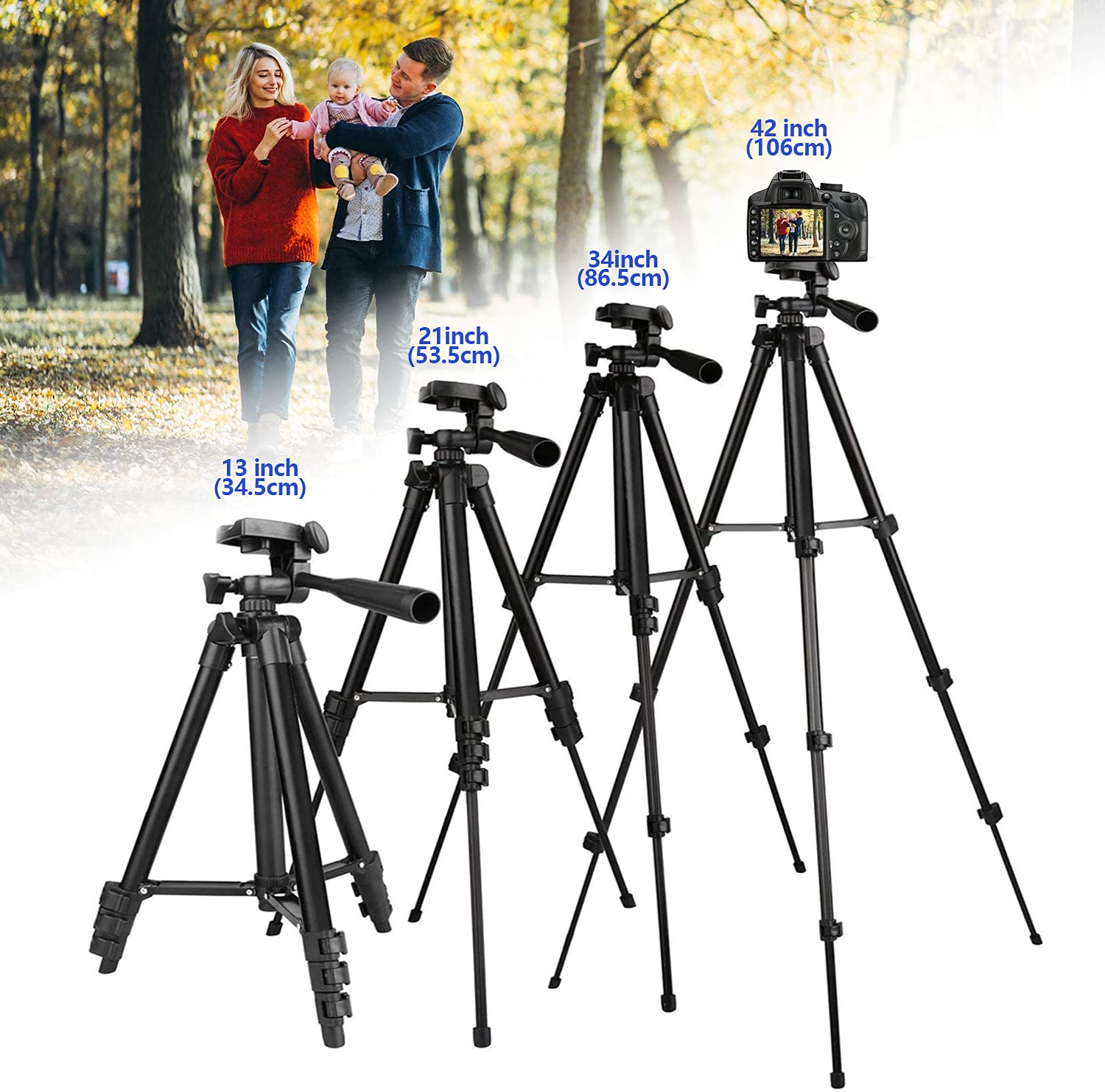 EVERESTA 42 Inch Extendable Smartphone Tripod Stand with Bluetooth Remote - Adjustable Phone Holder Mount for iPhone & Android - Perfect for Vlogging, Live Streaming & Group Photos