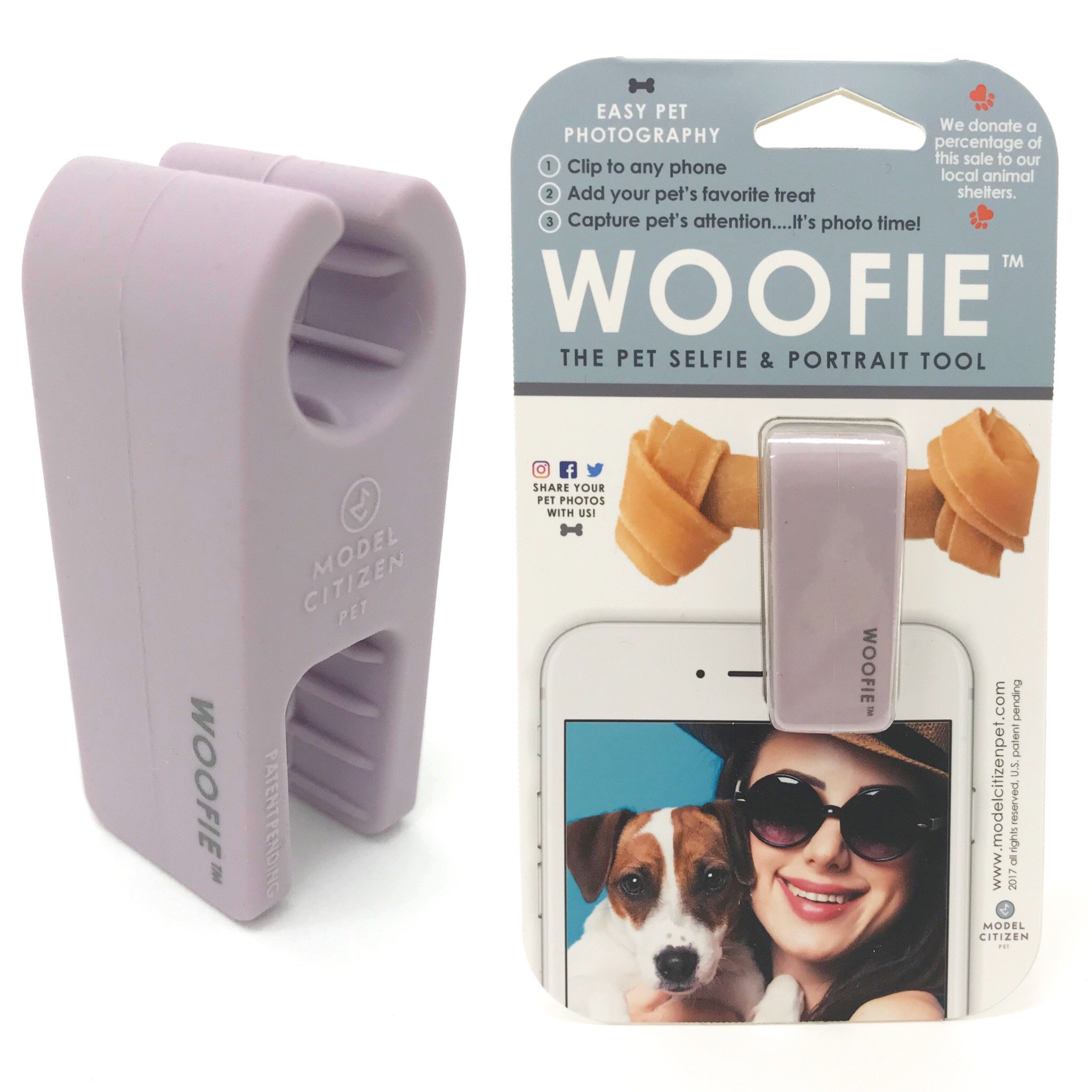 WOOFIE - Pet Selfie & Portrait Tool for Dogs & Cats (Posh Pink) - Perfect for Instagram Photos, Social Media Sharing & Pet Lovers Gifts