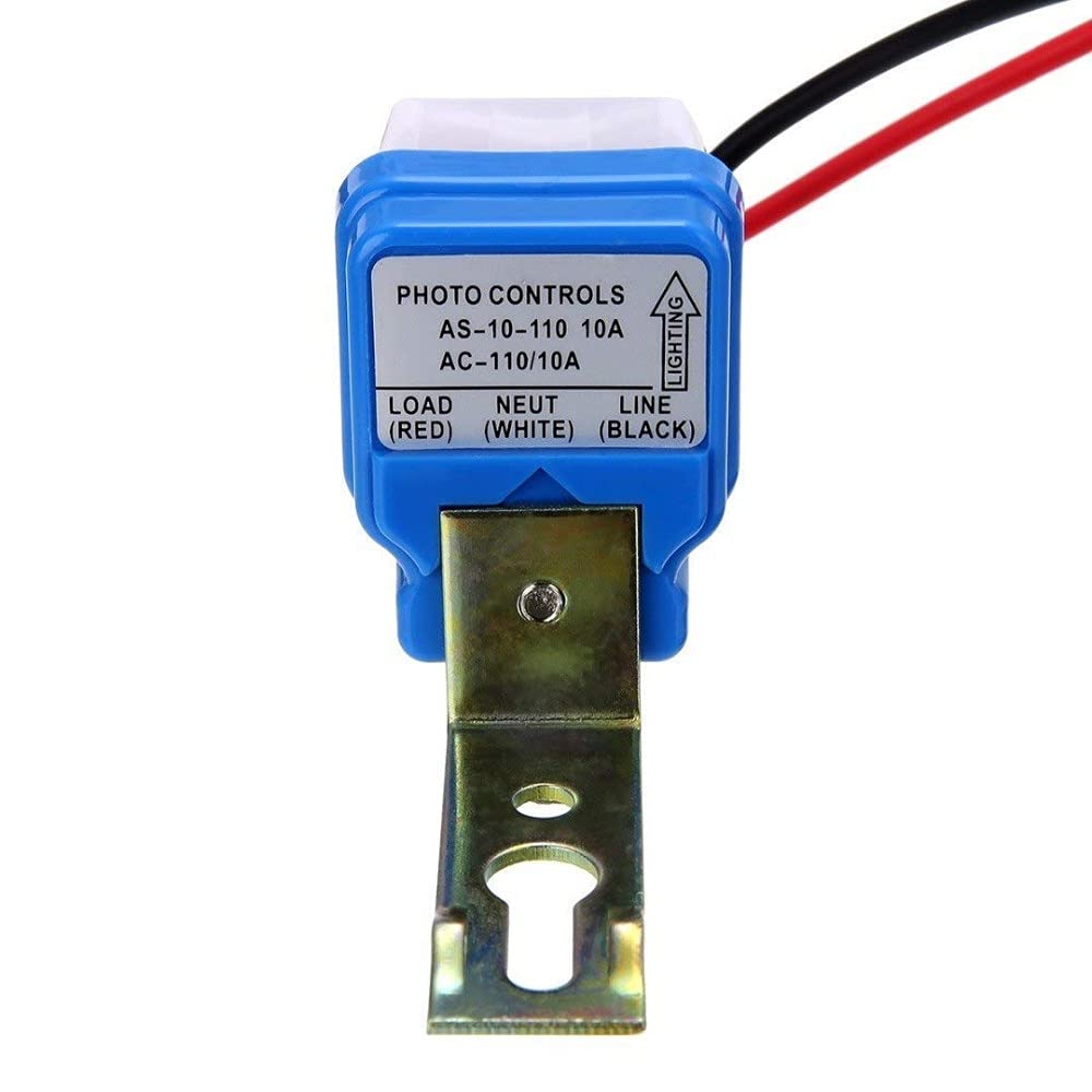 1Pcs AC/DC 220V 10A Automatic Photocell Light Switch with Auto On/Off - Waterproof & Dustproof Outdoor Sensor for Street Lights, Parking Lots & Garden Lighting