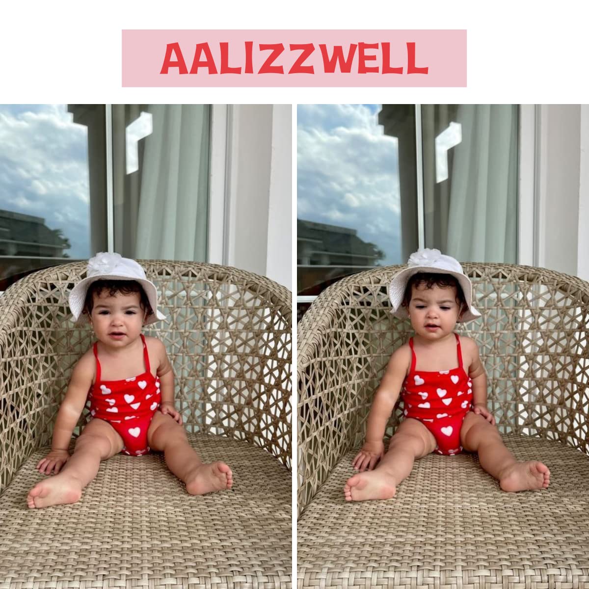 Aalizzwell Adjustable Baby Girls One Piece Swimsuit - UV Protection Swimwear for Toddler Beach & Pool Play