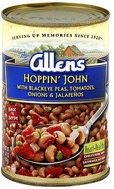 Allen's Hoppin' John 14.5oz Canned Blackeye Peas with Tomatoes, Onions & Jalapenos (Pack of 6) - Southern Style Ready-to-Eat Meal for Quick Lunches, Camping & Emergency Food Storage