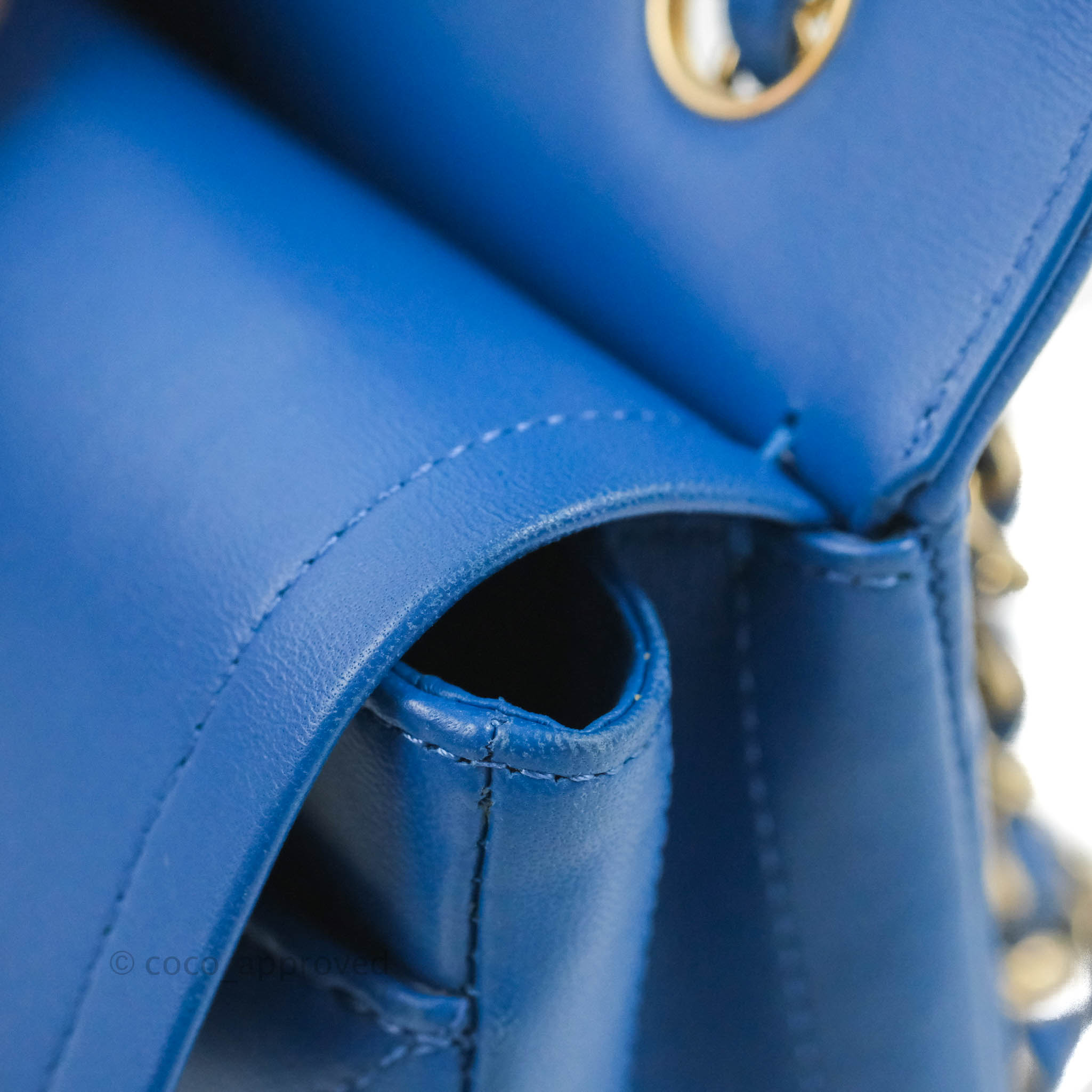Chanel Classic Chevron Small Double Flap Bag in Blue Lambskin Leather with Gold Hardware - Luxury Crossbody Purse for Women, Perfect for Evening Events & Date Nights