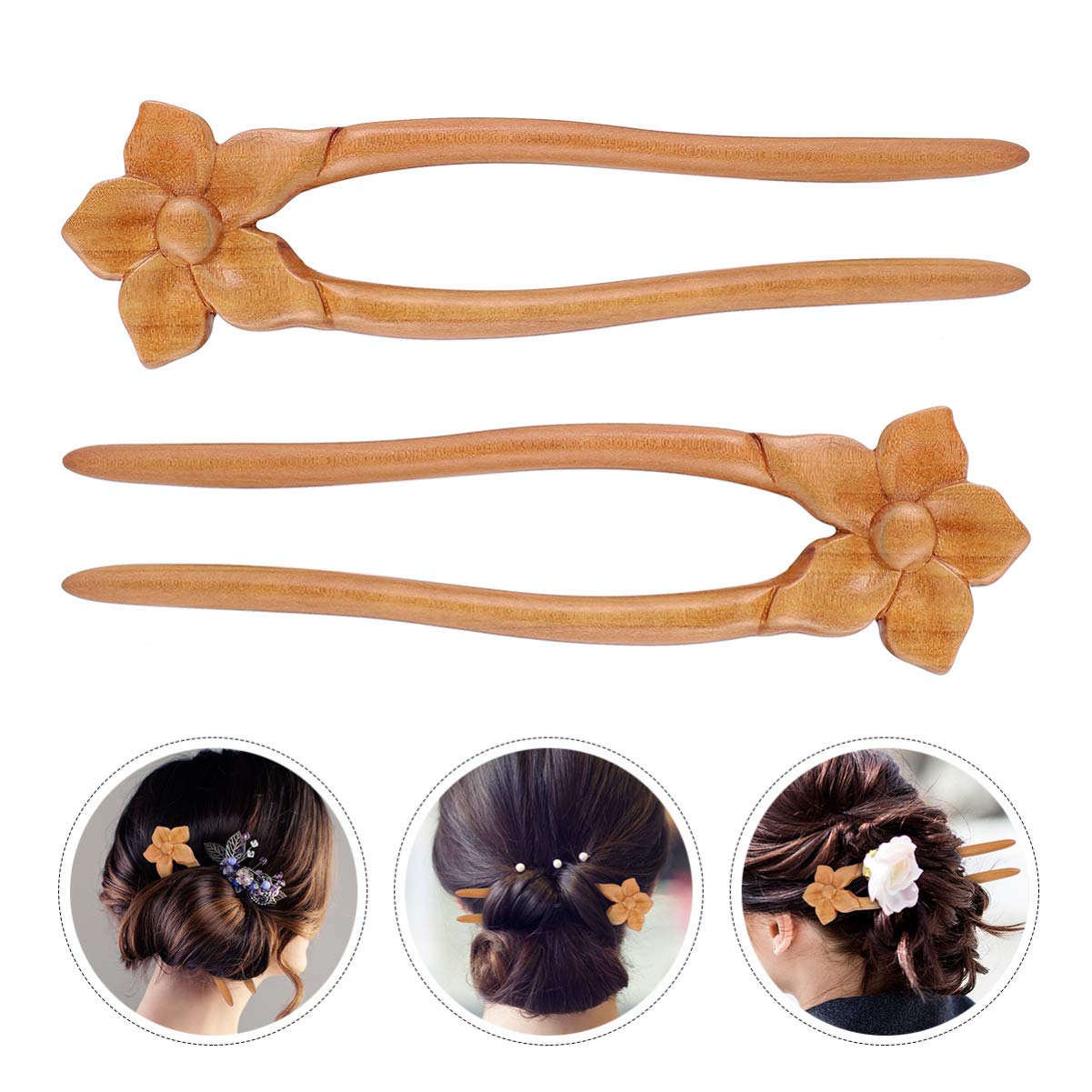 Handmade Wooden Hair Sticks & Forks - Natural Hair Accessories for Women & Men | Minkissy Chinese Hair Pins for Updos, Buns & Braids