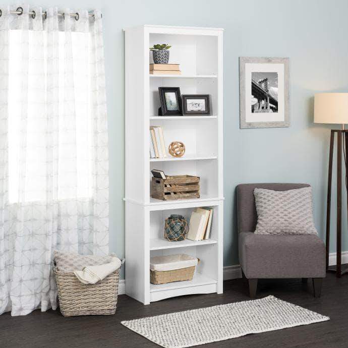 Tall Bookcase with Multiple Storage Options - Perfect for Home Office, Living Room & Bedroom Organization