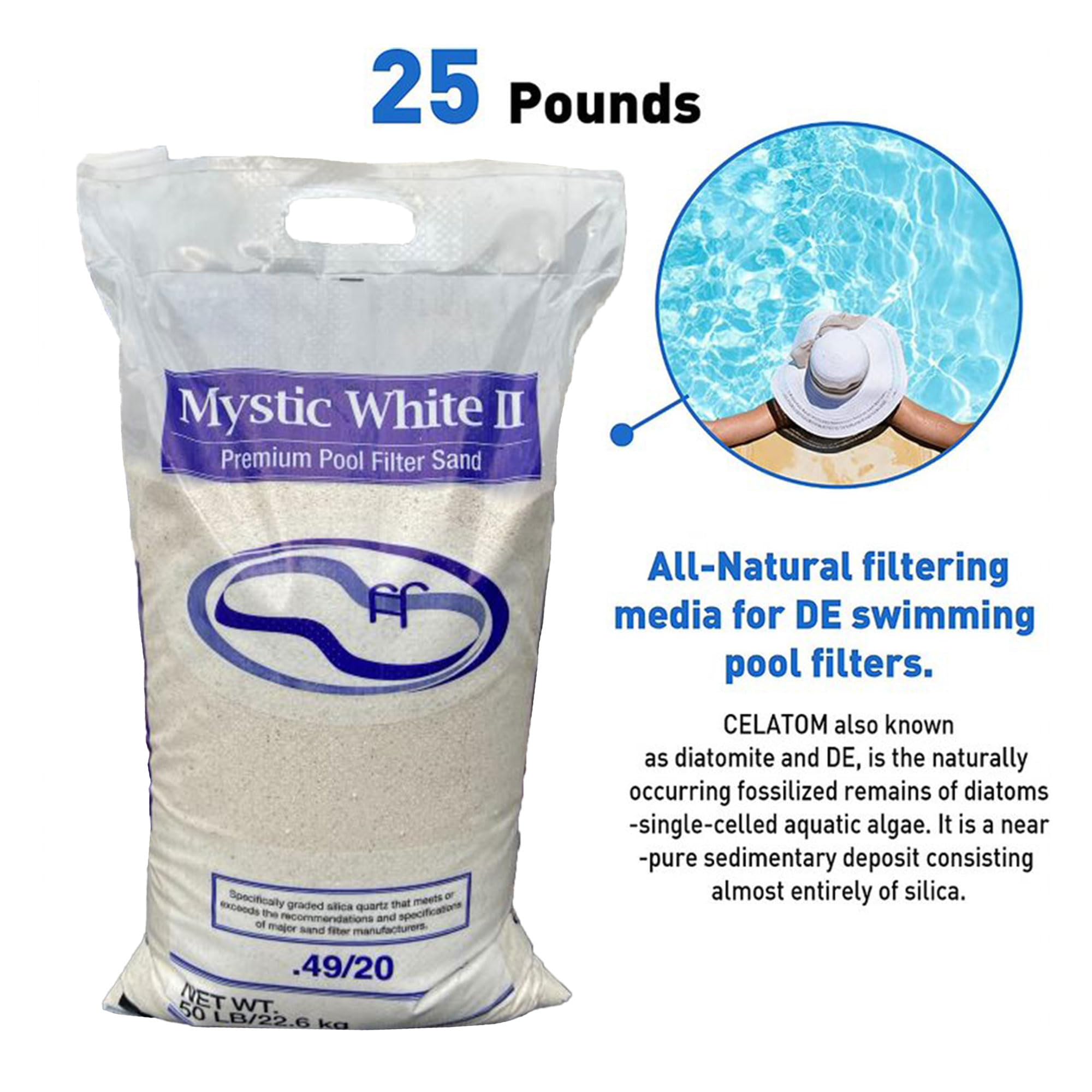 Premium Swimming Pool Filter Sand - US Silica Mystic White II & Bestway Flowclear 800G Sand Filter Pump for Above Ground Pools | Crystal Clear Water for Backyard, Inflatable & Family Pools