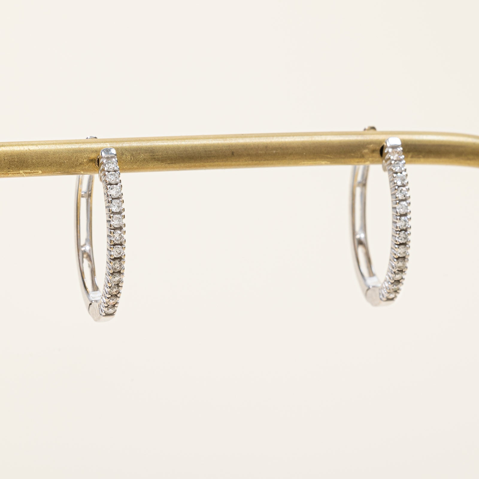 0.24ctw Diamond Hoop Earrings for Women - 14K Gold Plated Cubic Zirconia Stud Earrings - Perfect for Weddings, Parties & Everyday Wear