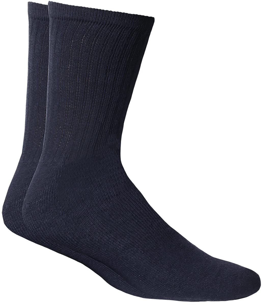 12 Pairs Bulk Men's Crew Socks (Size 10-13) - Soft Cotton Comfort Socks for Everyday Wear, Work & Sports - Wholesale Value Pack