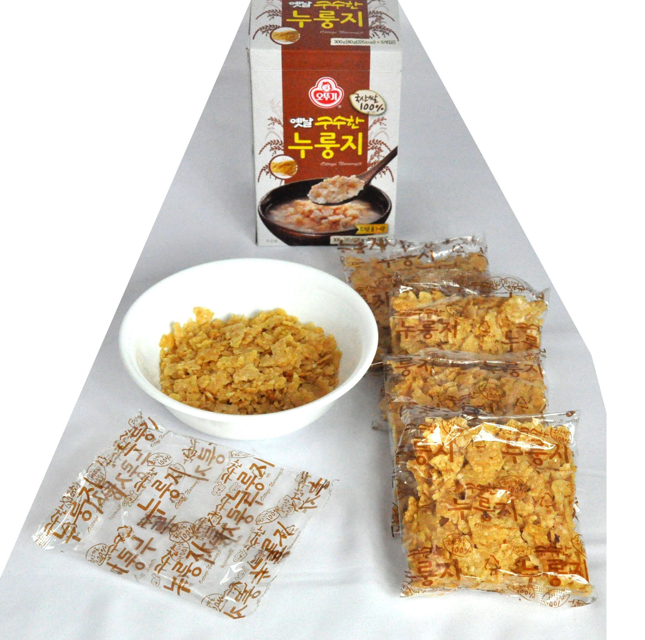 Crunchy Scorched Rice Chips (2.1oz X 5 Pack/Case) - Korean Traditional Nurungji Snack (60g X 5 Pack) - Perfect for Party, Hiking & Healthy Snacking (2 Cases)