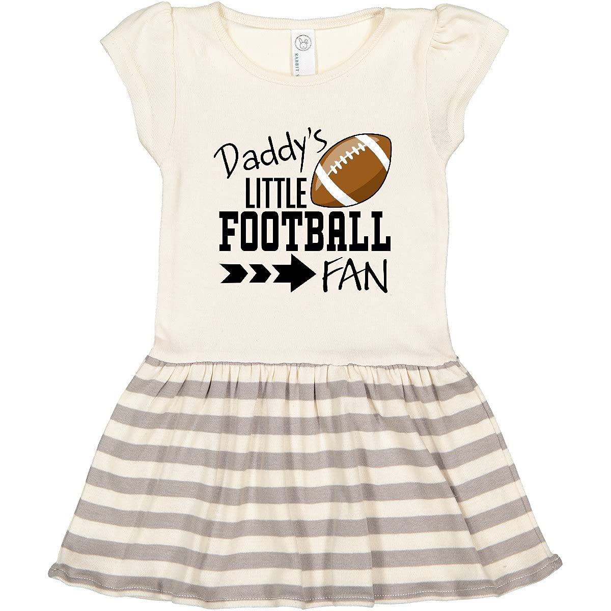 Inktastic Daddy's Little Football Fan Toddler Dress - Cute Baby Girl Outfit for Game Day, Sports Events & Family Photos | Soft Cotton Comfort for Playdates & Special Occasions