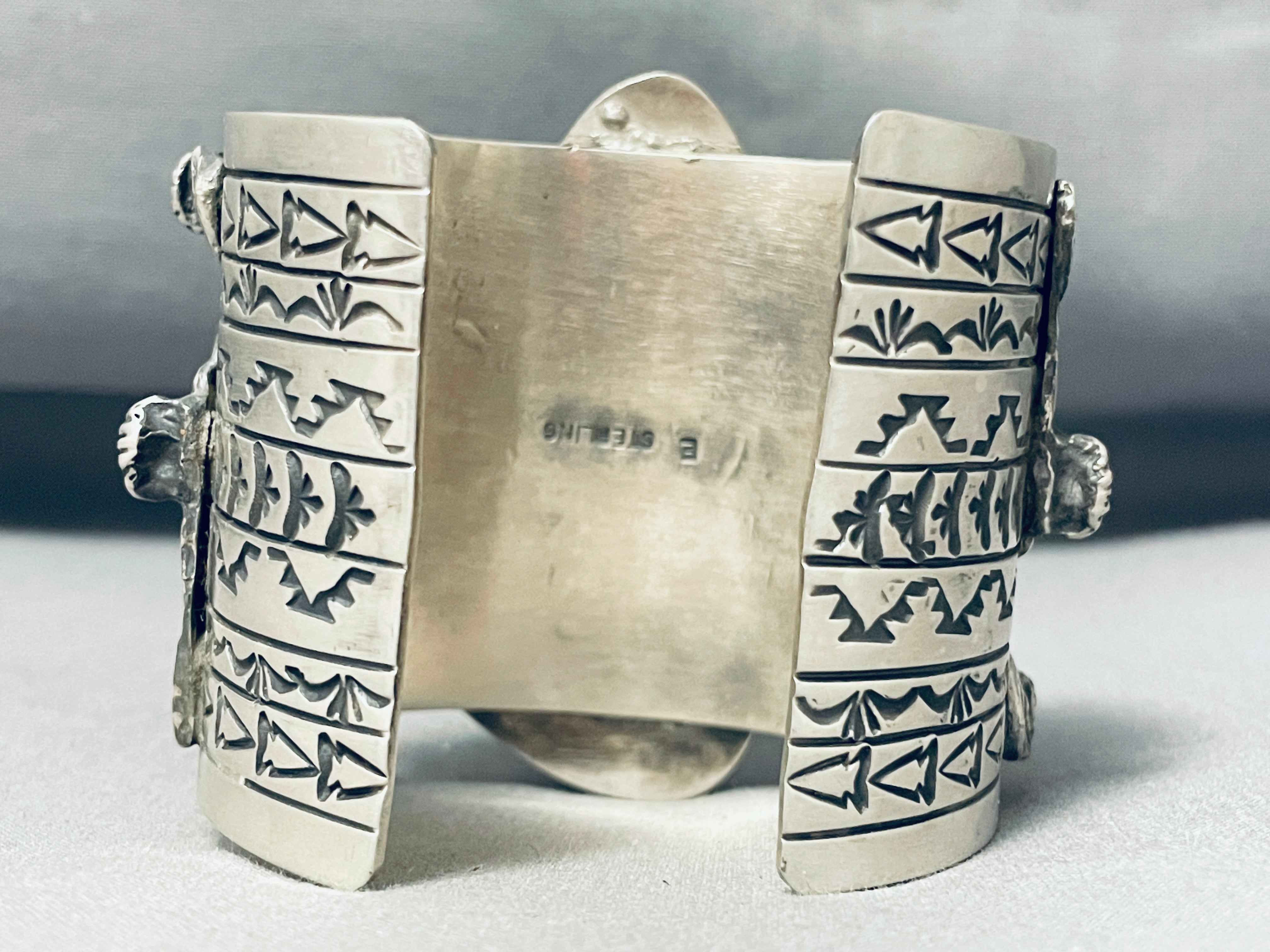 200 Grams Authentic Grizzly Native American Navajo Turquoise Sterling Silver Bracelet for Women - Handmade Jewelry for Boho Fashion, Gift & Special Occasions