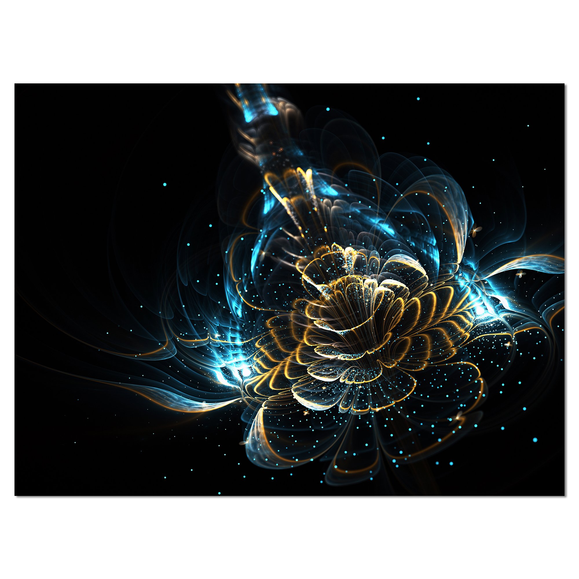 Vibrant Green & Yellow Fractal Floral Art Canvas Print - Modern Home Decor for Living Room, Bedroom & Office