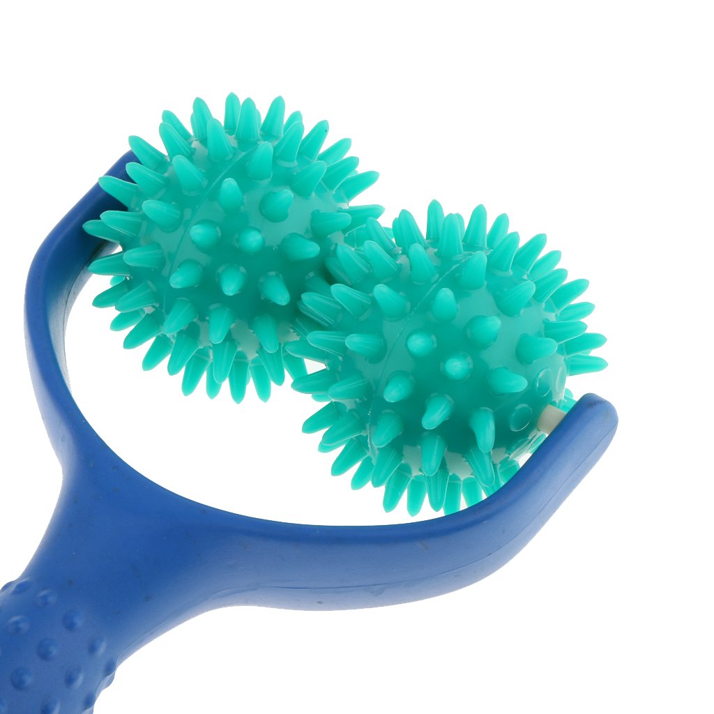 2PCS Spiky Massage Balls with Handle - Deep Tissue Muscle Relaxation for Back, Neck & Shoulder Pain Relief - Perfect for Home, Gym & Office Use - Self Massage Roller for Athletes & Desk Workers