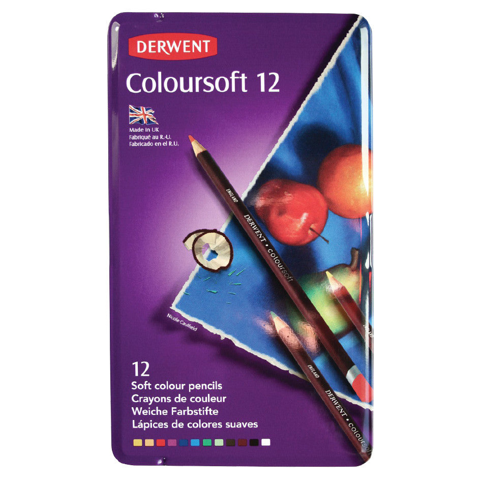 Derwent Coloursoft Colored Pencils Set of 12 - Vibrant Artist Pencils for Drawing, Sketching & Coloring | Perfect for Adults & Kids Art Projects, DIY Crafts & Professional Illustrations
