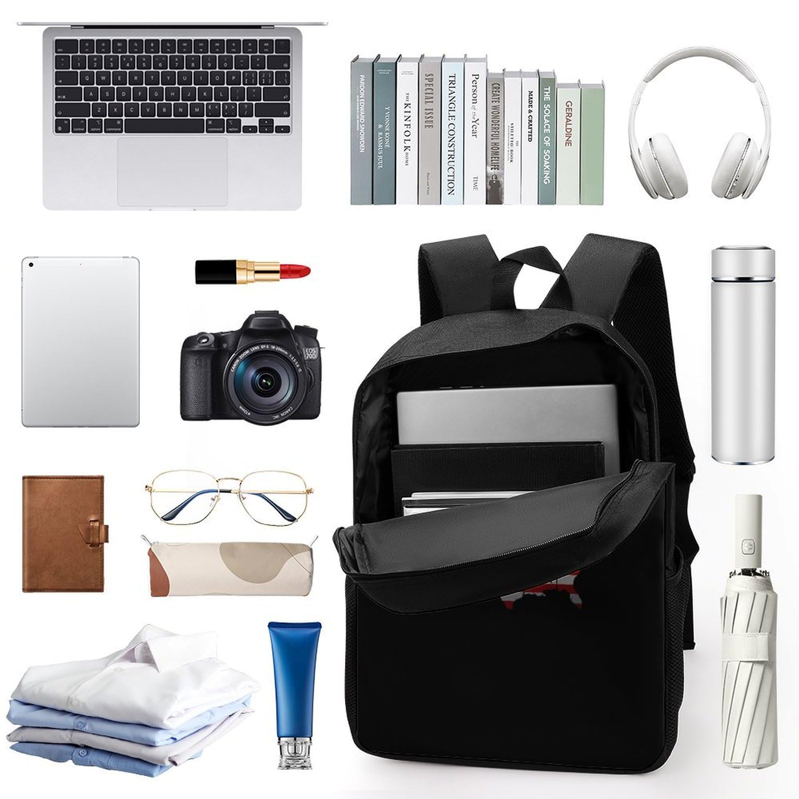 IOEDTHBJ 17 Inch Hockey American Flag Backpack - 3D Printed Laptop Bag for School & Travel - Durable Computer Backpack for Men & Women - Perfect for Work, College & Outdoor Adventures