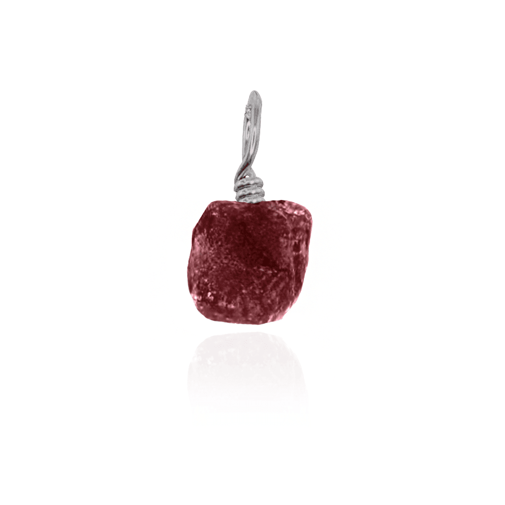 Natural Tiny Raw Ruby Crystal Pendant Necklace - Uncut Gemstone Jewelry for Women & Men - Perfect for Boho Style, Meditation & Spiritual Healing