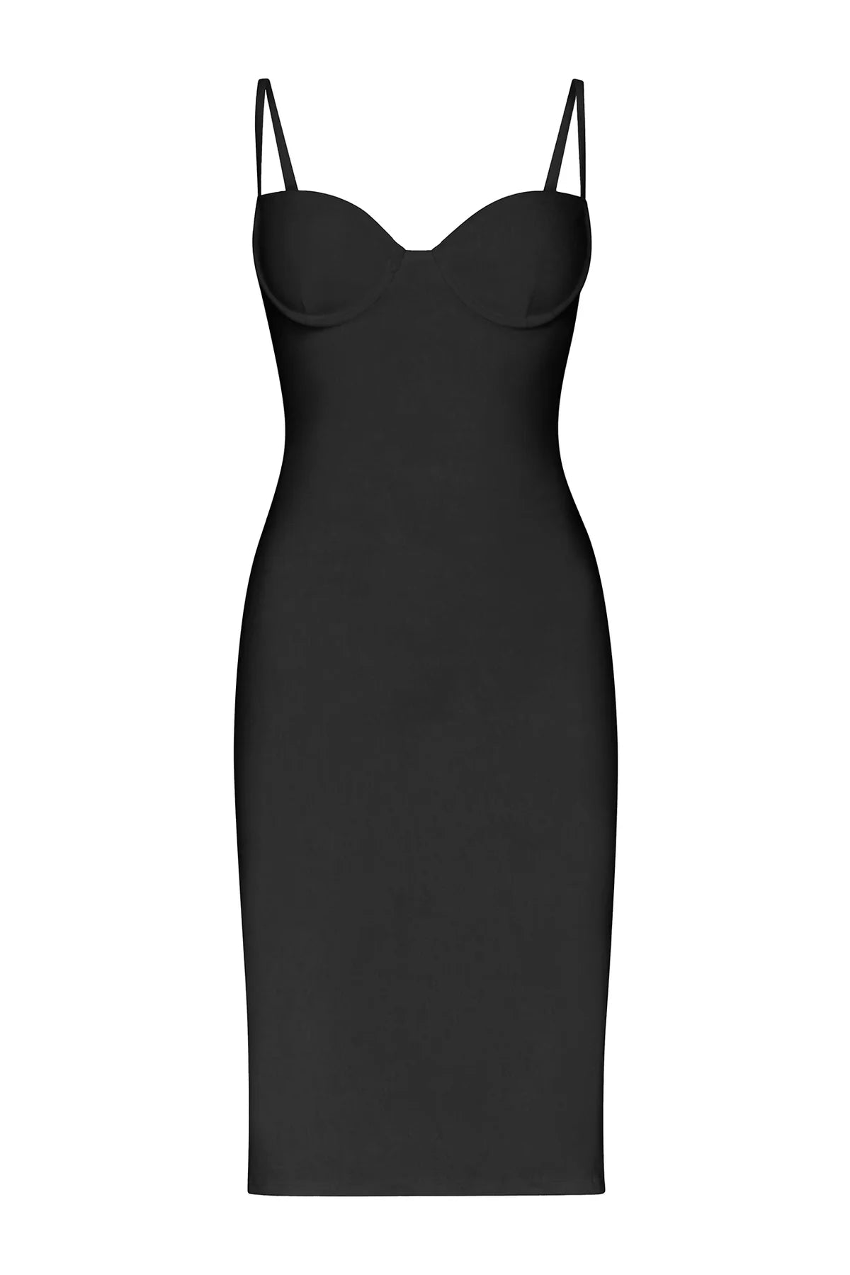 Balconette Underwire Midi Dress for Women - Sexy Black Cocktail Party & Evening Wear