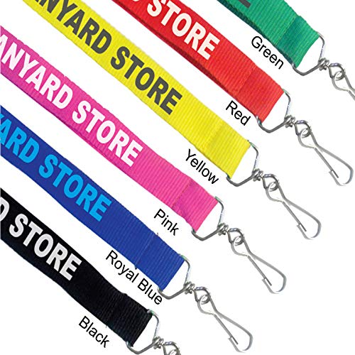 Custom Printed Lanyards USA - Heavy Duty Nylon Lanyards with School Name or Personalized Design (White/Swivel Hook, Pack of 200) - Perfect for School Events, Corporate IDs, Trade Shows & Promotional Giveaways