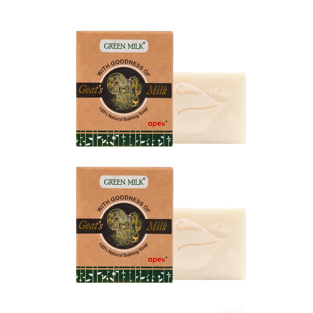 Organic Goat Milk Soap with Green Tea Extract - Pack of 2 Bars | Moisturizing & Gentle for Sensitive Skin | Perfect for Daily Face & Body Cleansing, Spa Days & Gift Giving