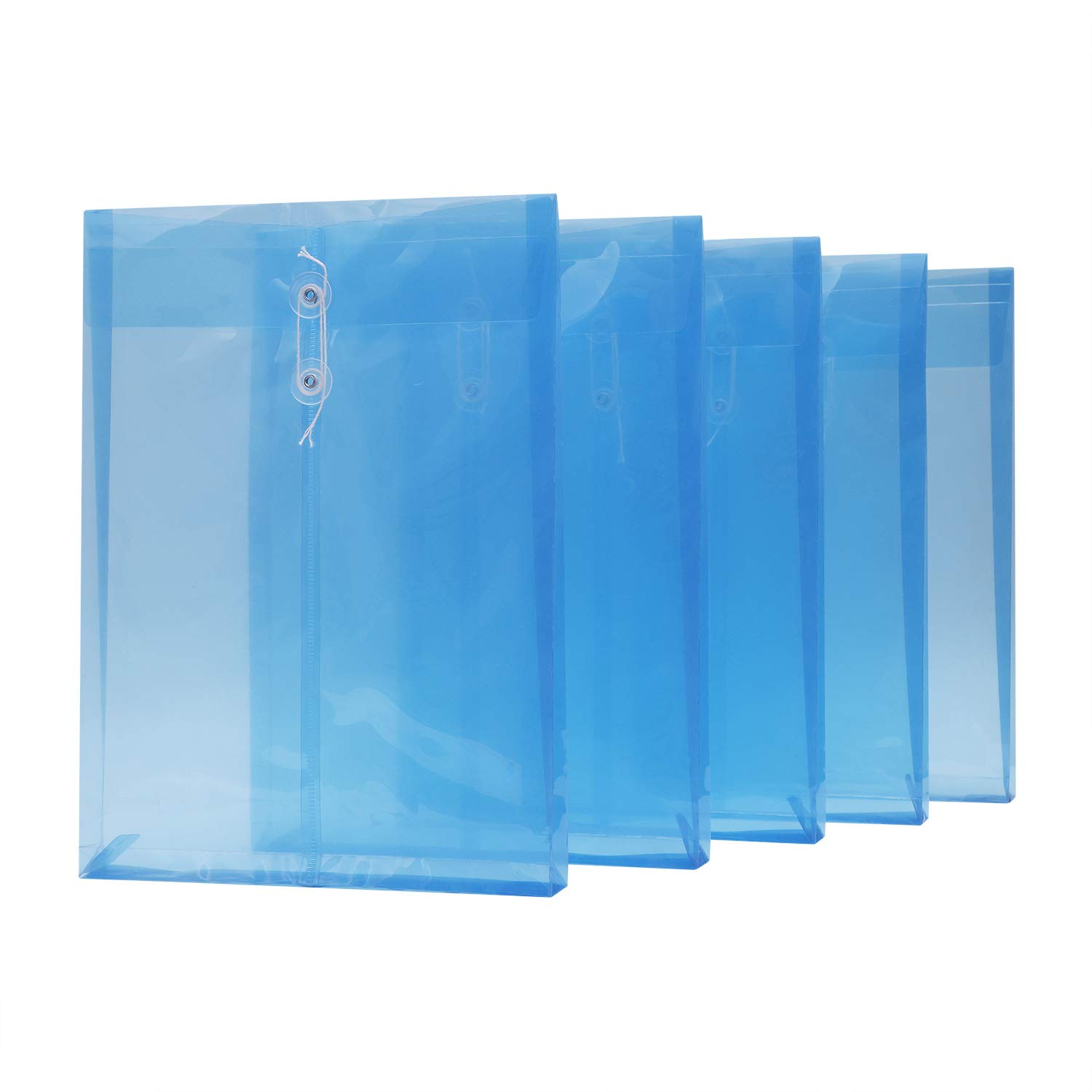 12PCS A4 Plastic File Envelopes - Waterproof Letter Size Document Organizers with Button String Closure for Office, Projects, Bills & Contracts Storage | Perfect for Home Office, School Supplies & Business Document Organization