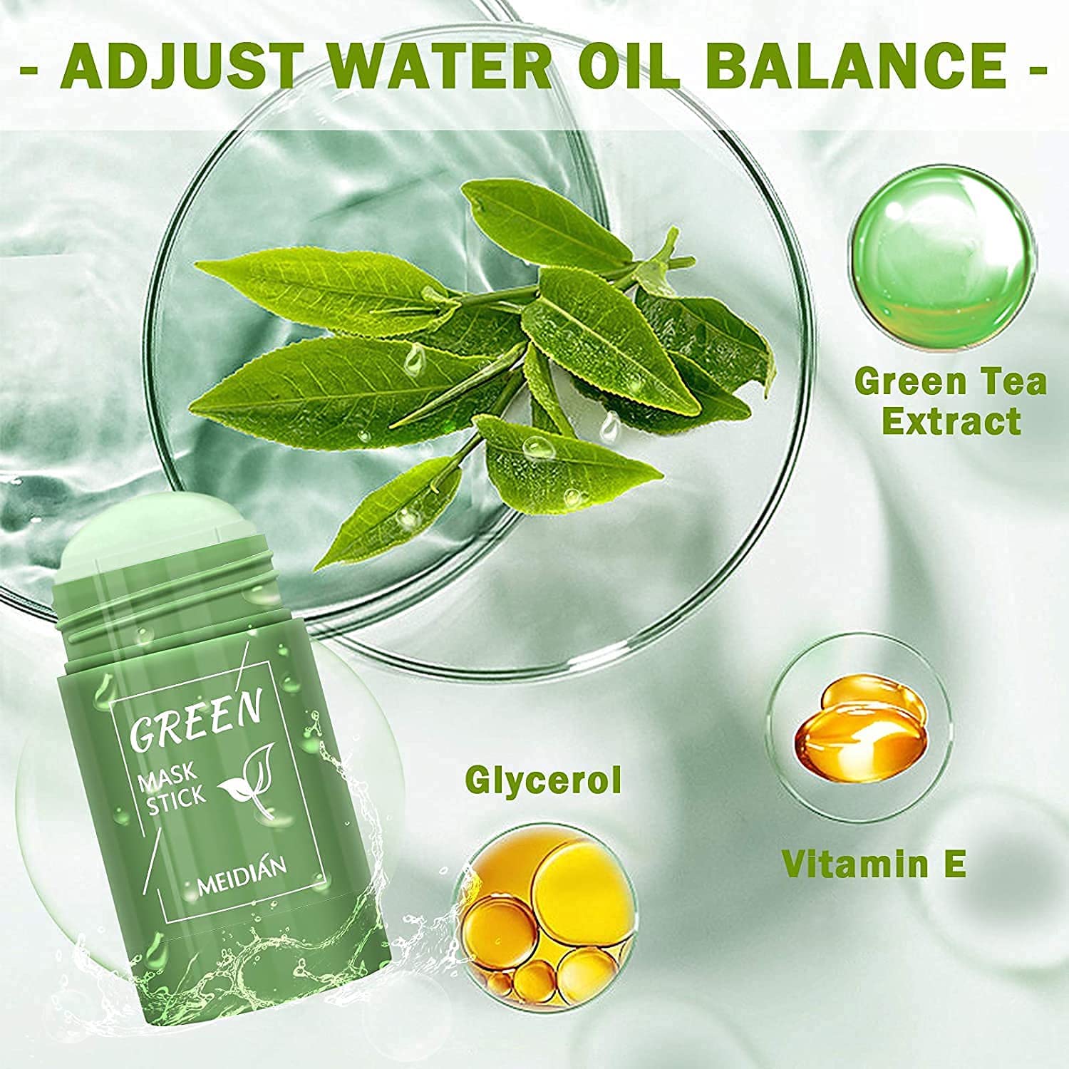 Fabify Green Tea Purifying Clay Stick Mask - Oil Control & Anti-Acne Deep Cleansing | Portable Solid Mud Mask for Face Detox | 40g Green Tea Facial Mask for Oily & Acne-Prone Skin | Perfect for Travel, Gym & Daily Skincare Routine