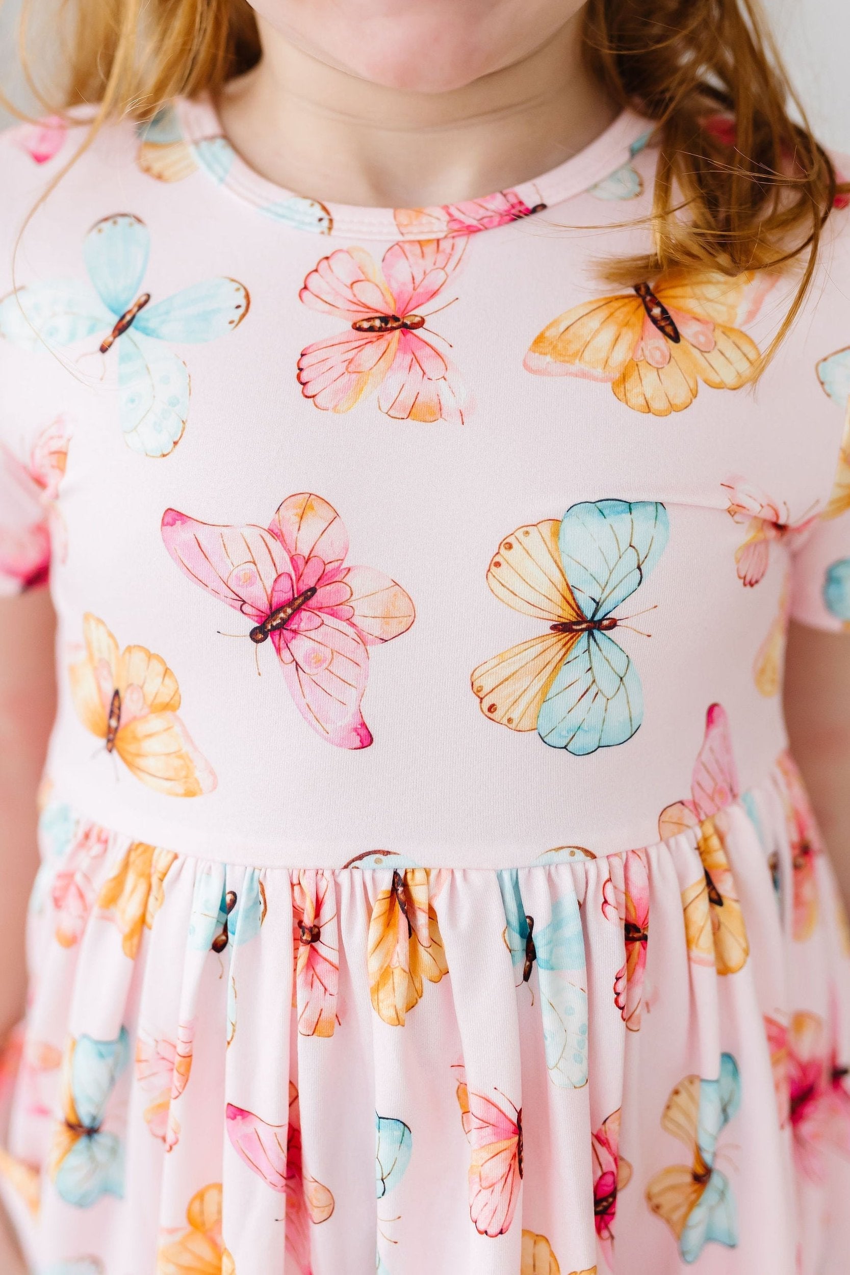 Butterfly Kisses Women's Short Sleeve Pocket Twirl Dress - Flowy Summer Dress for Casual Outings, Beach Vacations & Date Nights