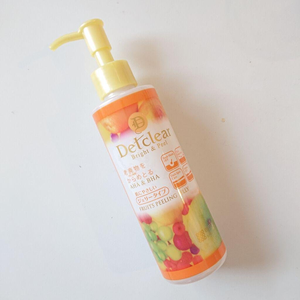 Meishoku Detclear Bright & Peel Fruit Exfoliating Jelly 180ml - Gentle Facial Scrub for Glowing Skin, Perfect for Daily Skincare Routine