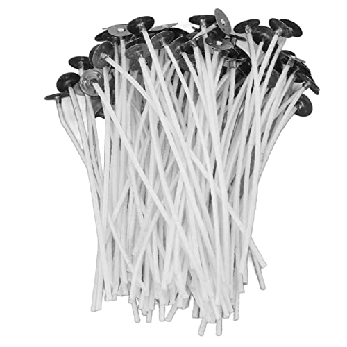 100 Pcs 12x1.3cm Pre-Waxed Cotton Candle Wicks - Smokeless, Low Smoke, White DIY Candle Making Supplies for Home Decor, Aromatherapy & Gift Making