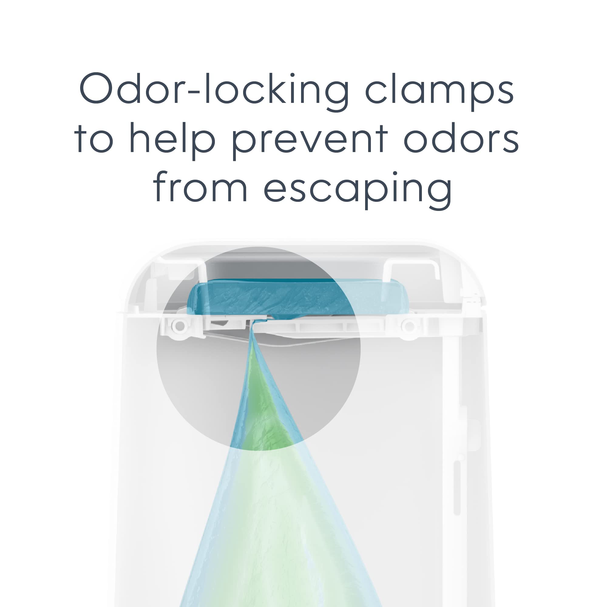 Diaper Genie Signature Diaper Pail with 1 Easy Roll Refill (18 Bags) | Holds 846 Newborn Diapers | Odor Control for Nursery, Baby Room & Daycare | Convenient Diaper Disposal Solution for Parents