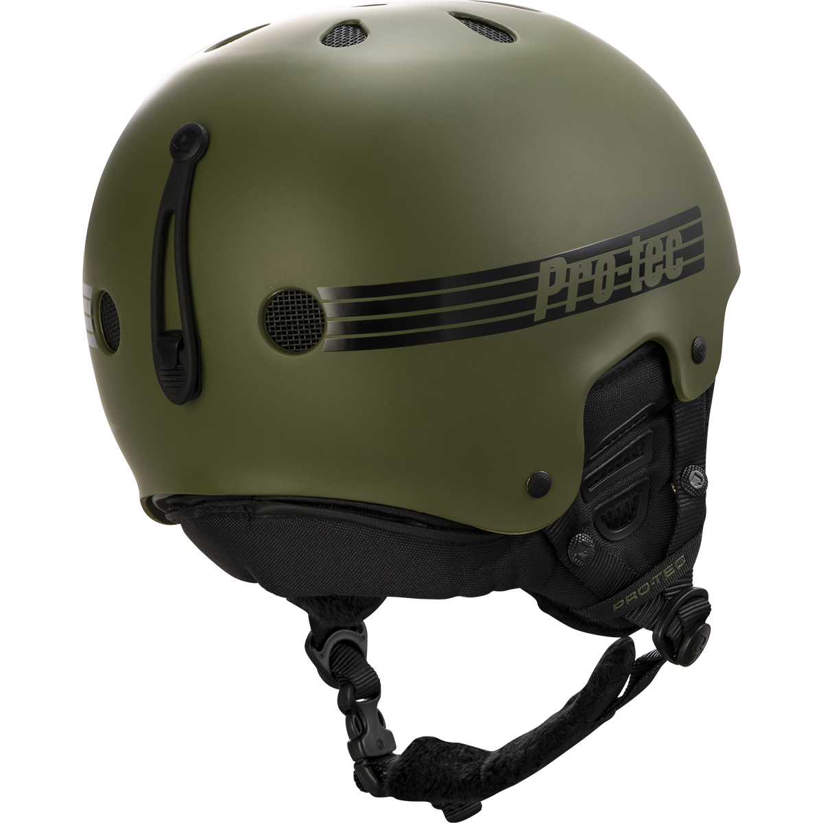 Old School Snow Helmet with MIPS Technology - Matte Olive for Skiing, Snowboarding & Winter Sports Safety
