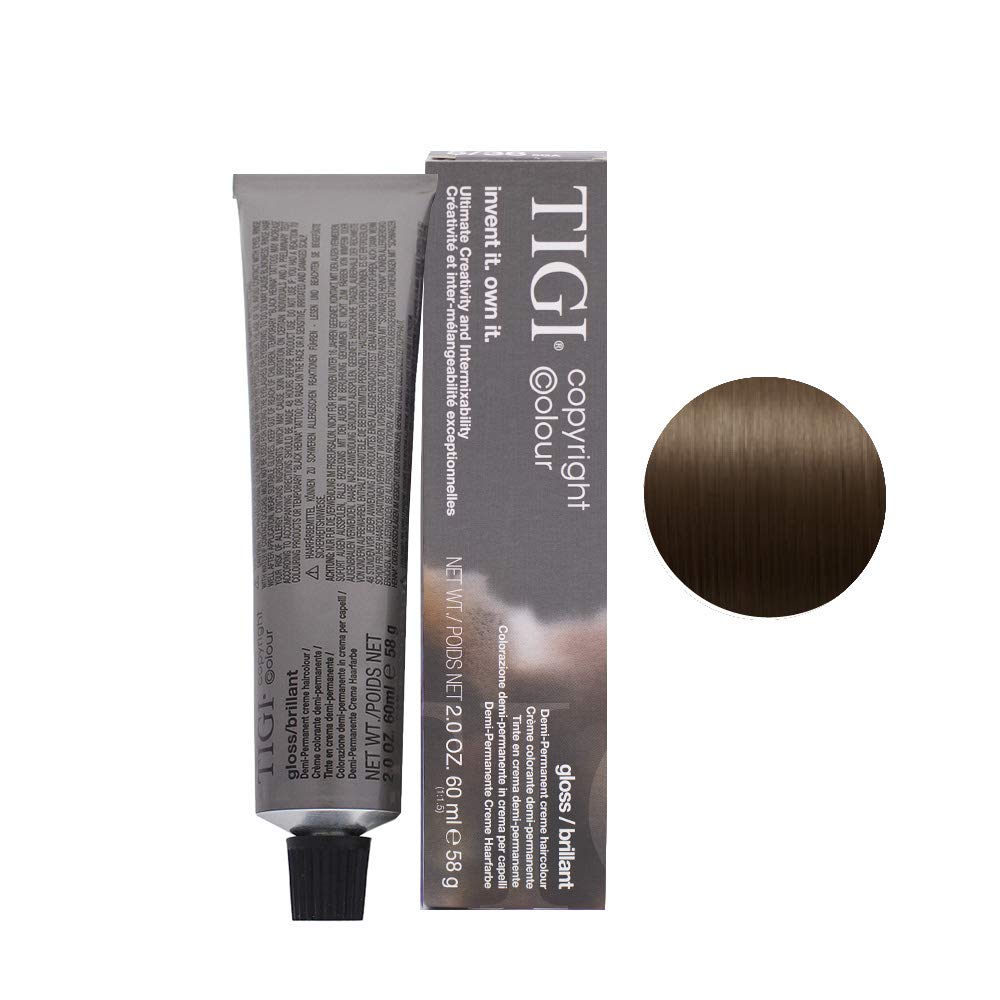 TIGI Colour Radiant Gloss Demi-Permanent Creme Hair Dye - Light Golden Ash Brown 5/38 5GA for Shiny, Vibrant Color at Home or Salon