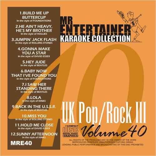 MRE40 UK Pop Rock 3 - Premium British Rock Music Album Collection for Parties, Workouts & Road Trips