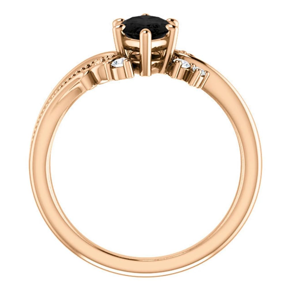 1CT-3CT Marquise Cut Black Diamond Engagement Ring - Solitaire Milgrain Black Onyx Anniversary Ring for Women - 925 Silver/10K/14K/18K Gold (Yellow, White, Rose) - Perfect for Proposals, Weddings & Romantic Gifts