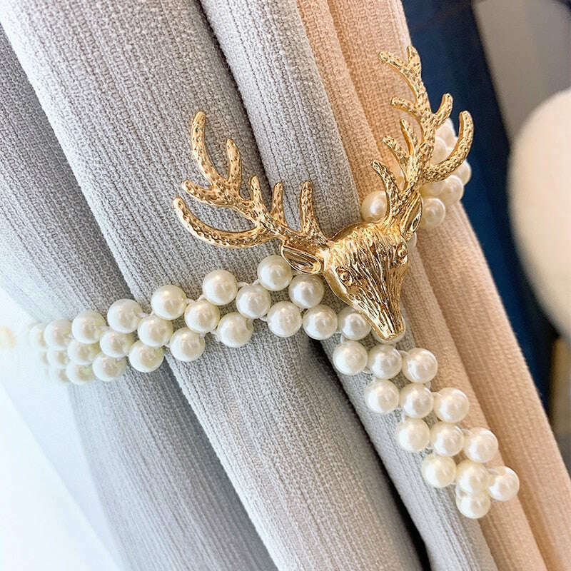 Ethan Pearl Curtain Tiebacks - Elegant Window Drapery Holdbacks for Living Room, Bedroom & Wedding Decor - Premium Home Decor Accessories
