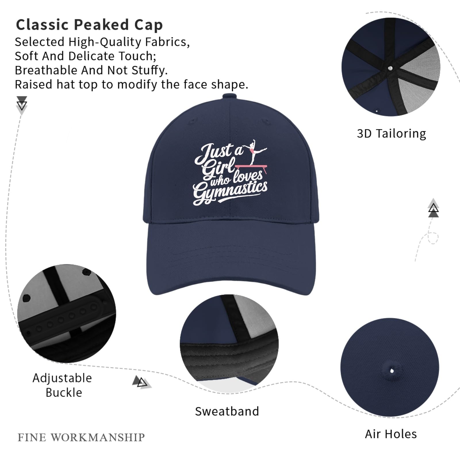 Gymnastics Baseball Cap for Women & Men - Lightweight Sun Hat for Golf, Running & Outdoor Activities | Breathable & Adjustable Sports Cap