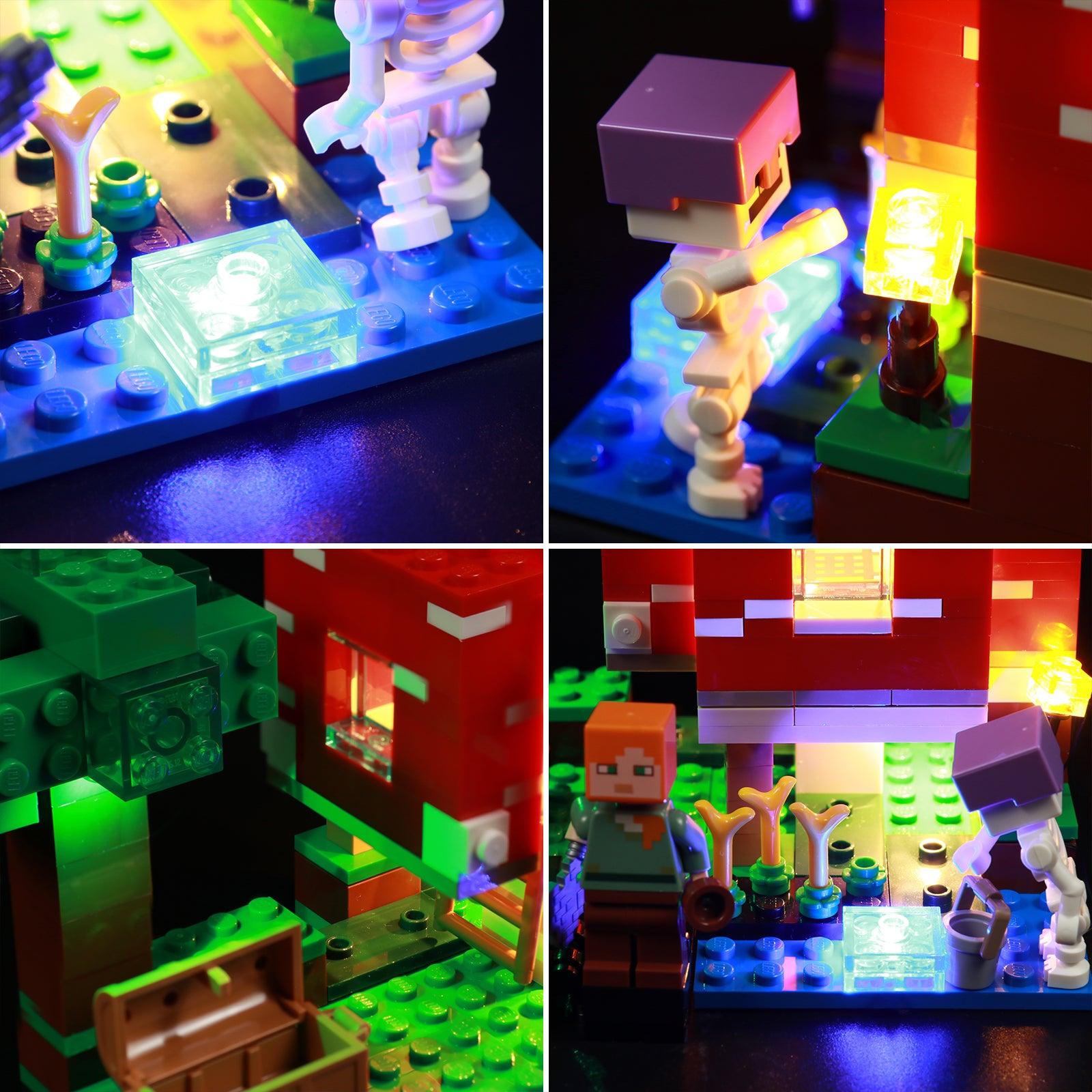 LEGO Minecraft Mushroom House 21179 Light Kit - DIY Building Blocks Lighting Set for Night Display & Gaming Room Decor