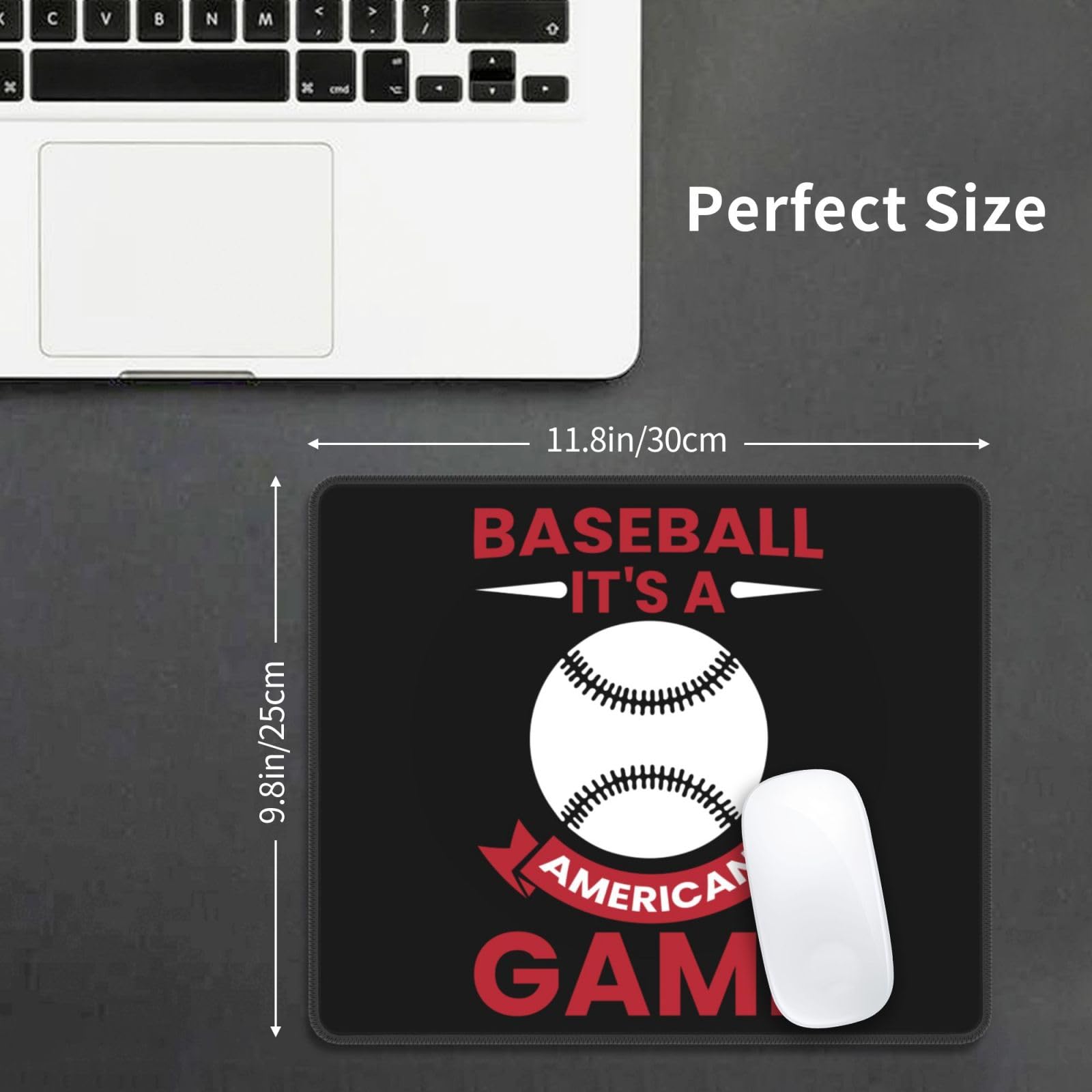 SIYTUAU American Baseball Game Mouse Pad - 10x12 Inch Non-Slip Rubber Mousepad for Office, Laptop & Gaming - Waterproof & Durable Desk Accessory for Baseball Fans & PC Enthusiasts