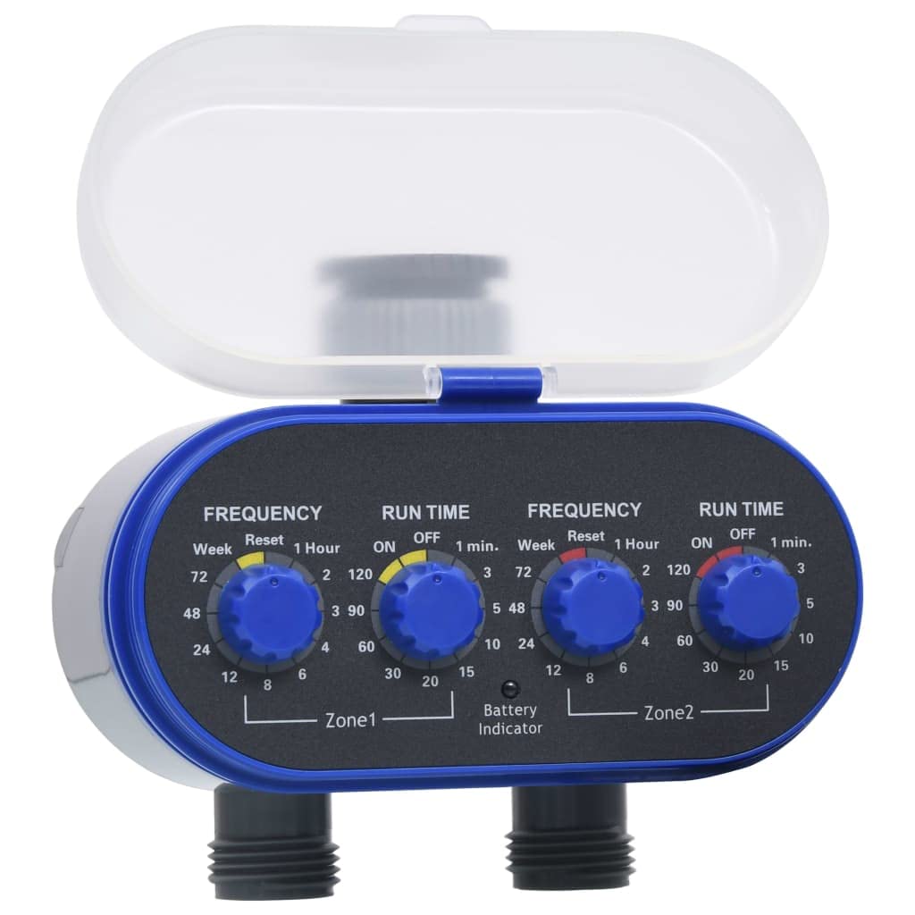 Automatic Water Timer with Double Outlet - Adjustable Watering Frequency for Garden & Lawn | Durable ABS Construction | Perfect for Sprinklers, Drip Irrigation & Outdoor Plant Care