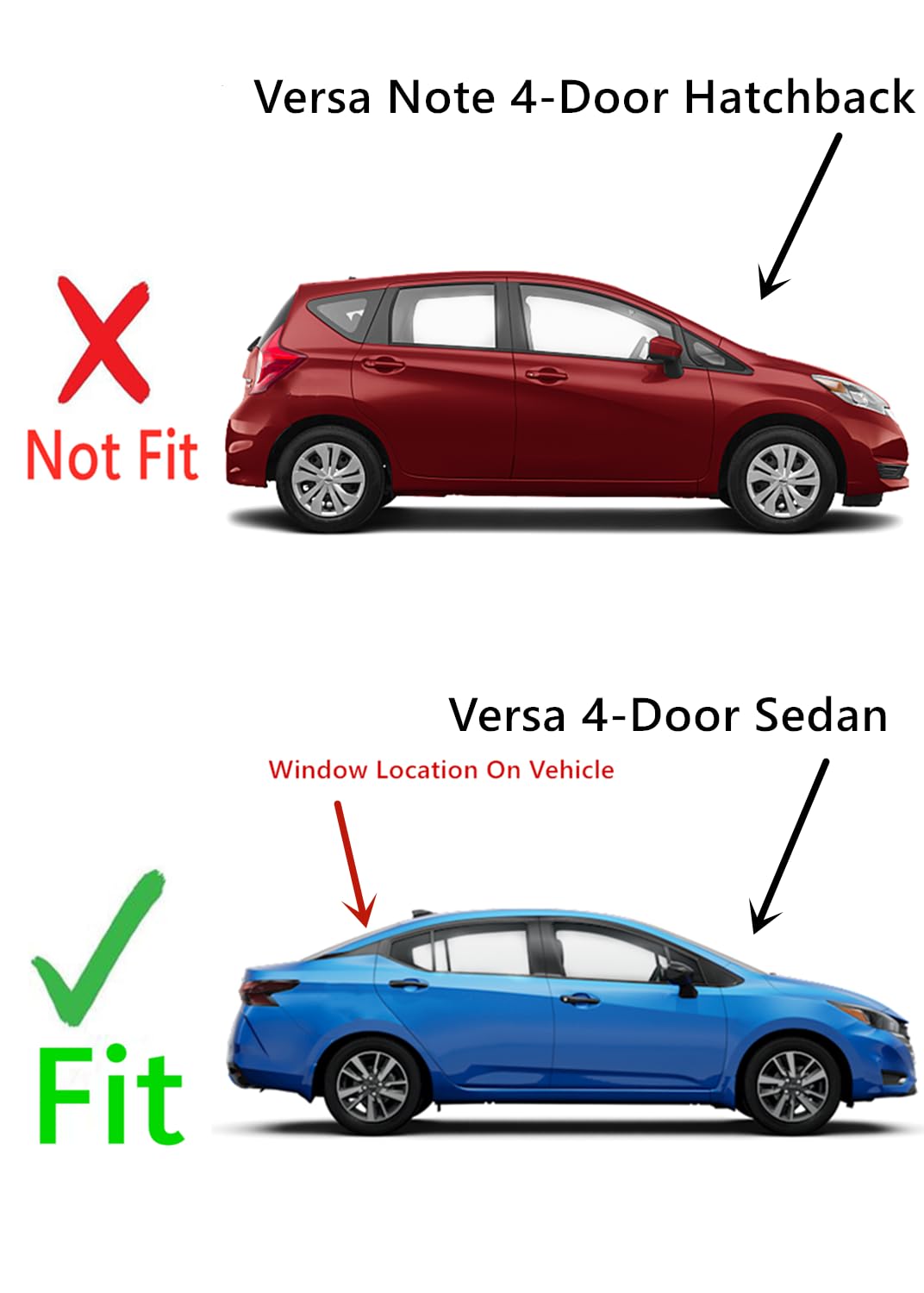 Heated Rear Window Glass Replacement for Nissan Versa 4-Door Sedan (2012-2019) - Defrosting Solution for Cold Weather Driving