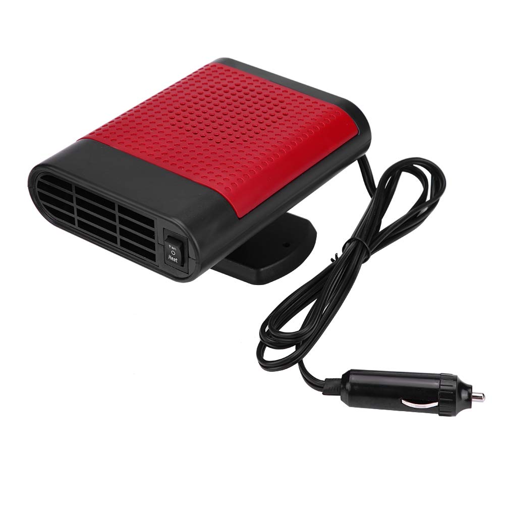 EBTOOLS 12V Portable Car Window Defroster - Electric Windshield Heater & Demister for Fast Defrosting (Black/Red) - Perfect for Winter Driving, Camping & Emergency Use