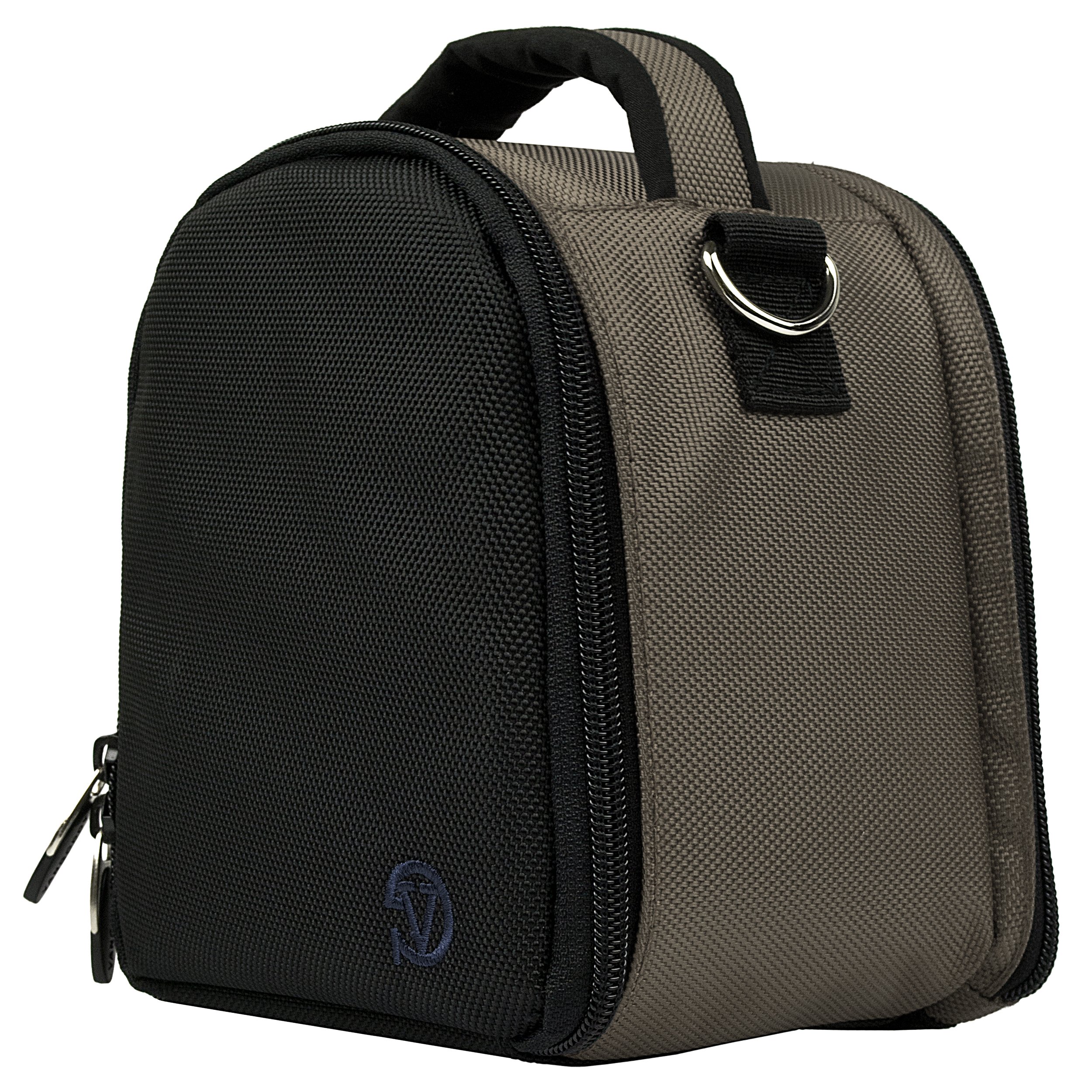 Grey Slim Holster Camera Bag - Lightweight Protective Carrying Case with Extra Accessory Compartment for Kodak EasyShare Z981 Digital Camera | Perfect for Travel, Hiking & Outdoor Photography