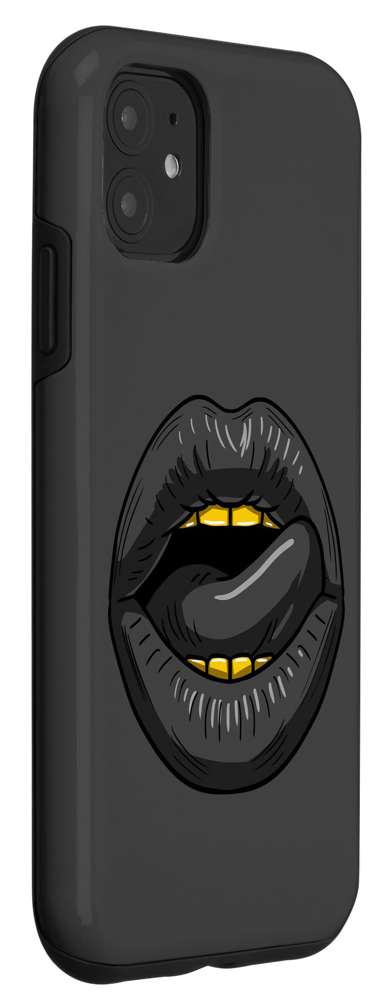 iPhone 11 Case - Golden Teeth & Black Lips Design - BLM Black Pride Afro Gift - Protective Phone Cover for iPhone 11 - Perfect for African American Pride, Cultural Events & Everyday Use