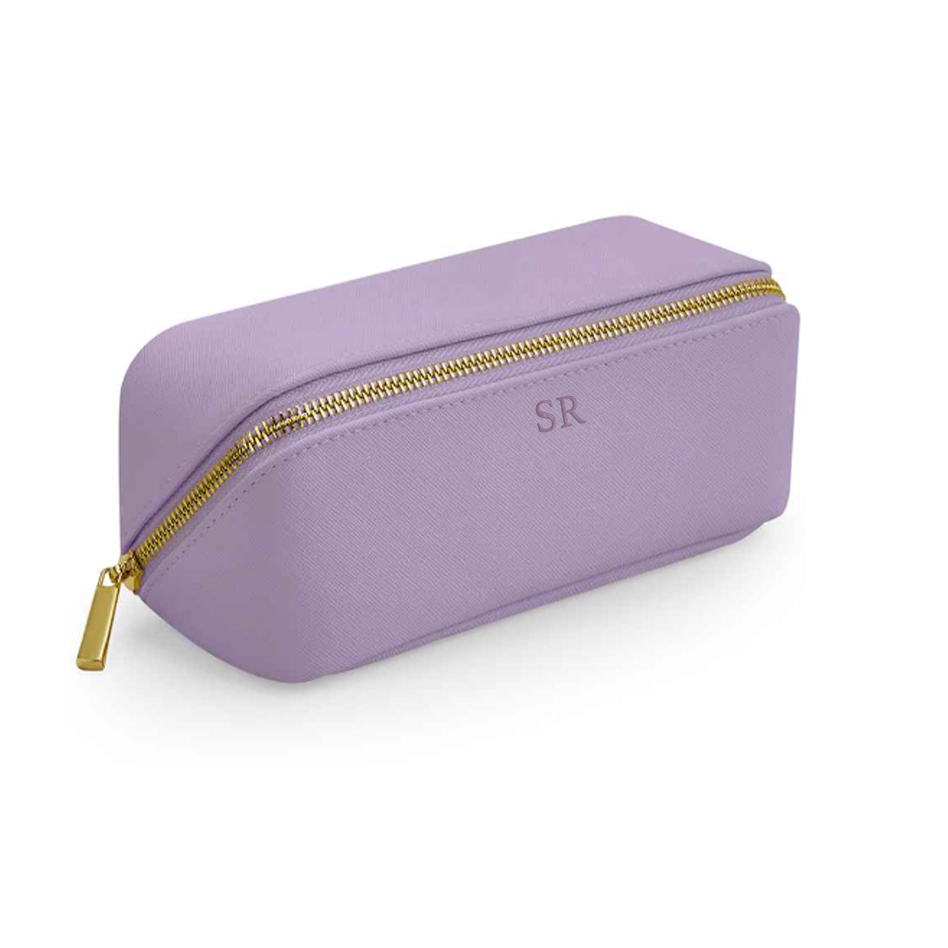 Carnaby Embossed Initial Open Flat Mini Accessory Case - Personalized Jewelry Organizer for Travel, Home & Office Storage | Monogrammed Gift Idea for Women