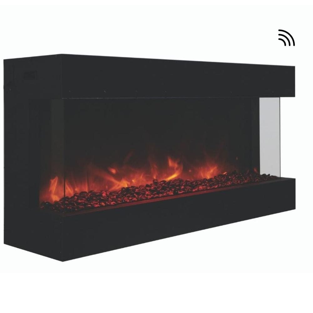 Amantii TRU VIEW 50 Inch Indoor Outdoor 3-Sided Smart Electric Fireplace - 50 TRU VIEW XL - Perfect for Living Rooms, Patios & Bedrooms