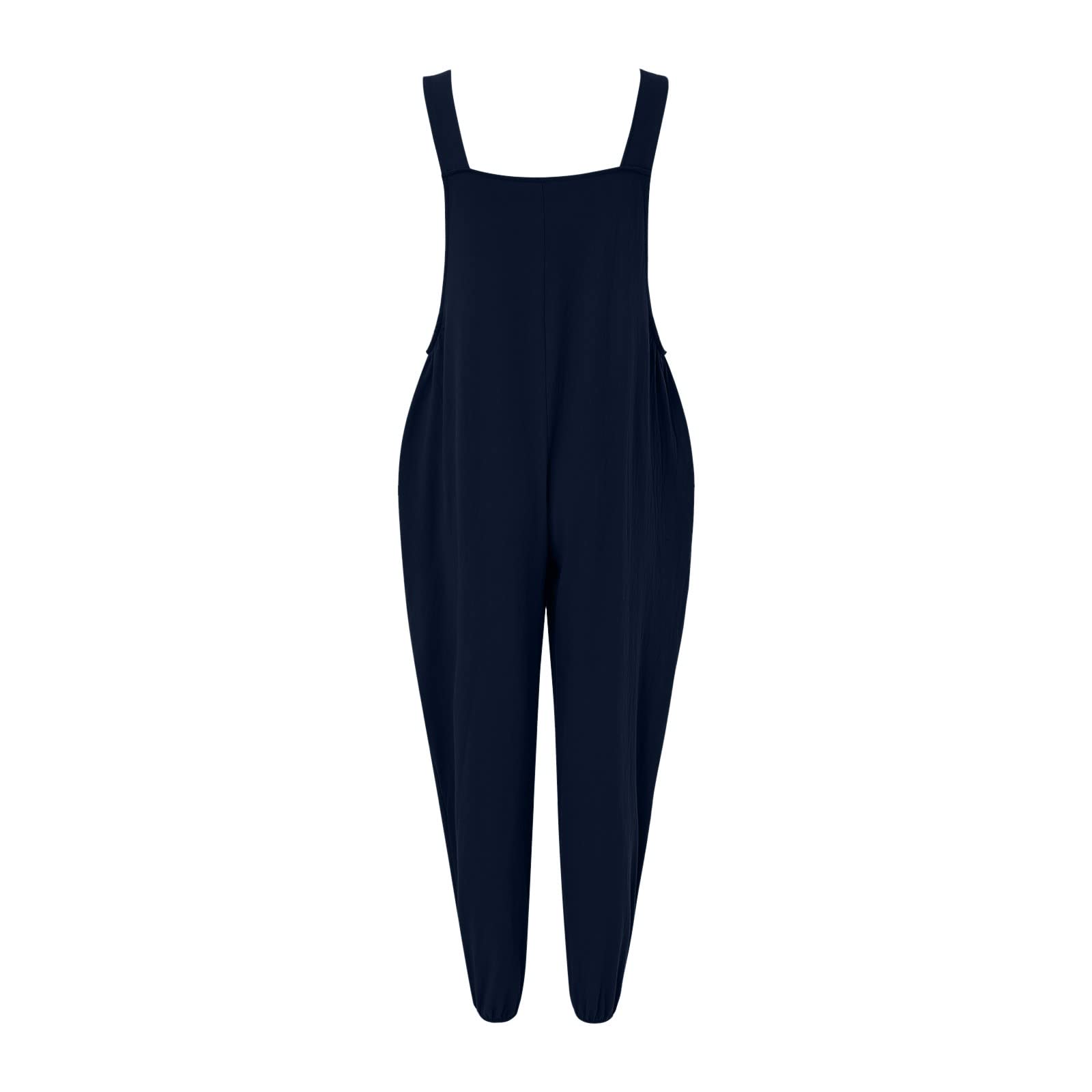 SNKSDGM Women's Casual Summer Rompers - Sleeveless Loose Strap Jumpsuit with Pockets, Long Pants Overalls for 2024 | Perfect for Beach Outings, Music Festivals & Summer Travel