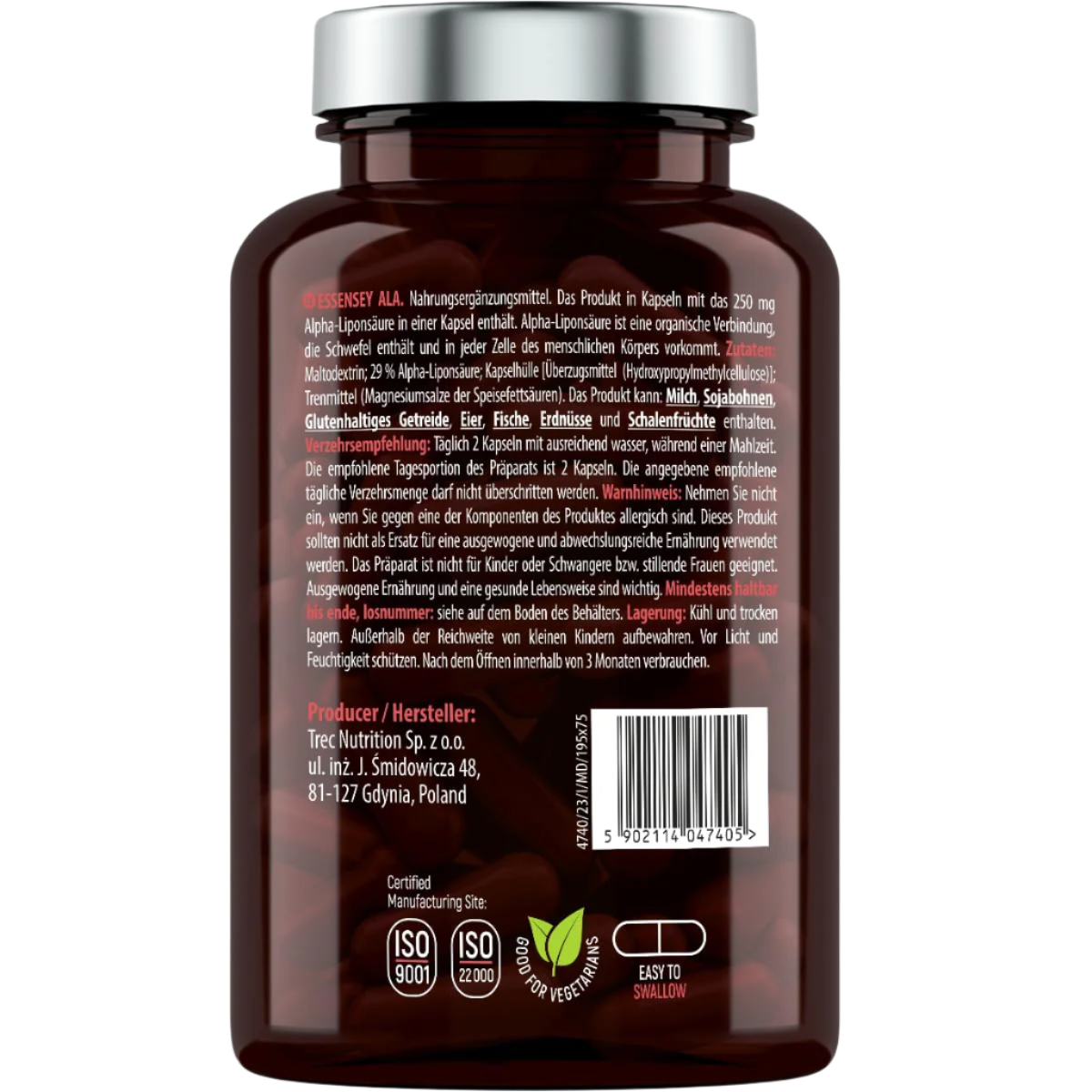 ALA (Alpha Lipoic Acid) 500mg Supplement - 90 Capsules - Antioxidant Support for Nerve Health & Blood Sugar Balance - Perfect for Daily Wellness & Detox